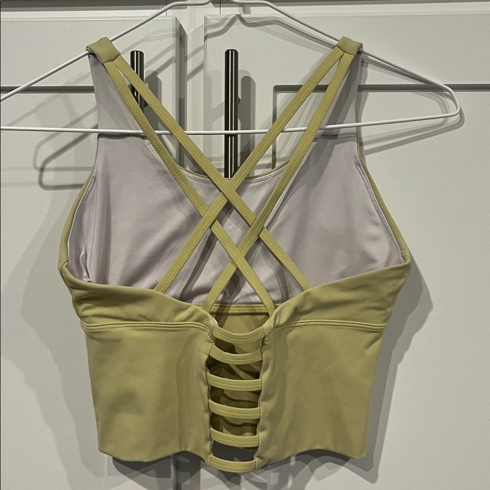 Yellow Green Longline Sports Bra